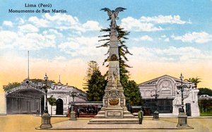 Monument till general San Martin, Lima, Peru, tidigt 1900-tal av Unbekannt