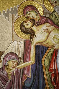 Mosaik av Kristi död i Heliga gravens kyrka, Jerusalem, Israel av Unbekannt