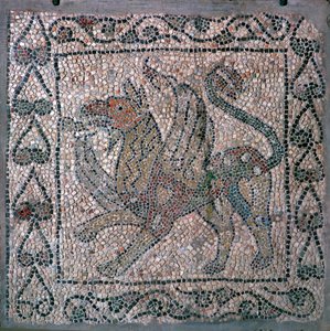 Mosaik av en griffon i kyrkan San Giovanni Evangelista, 1200-talet av Unbekannt