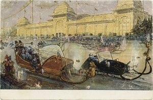 Moskva vintern 2259. Från en serie vykort Moskvas framtid för Einem Chokladfabriken av Unbekannt