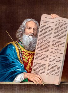 Moses med de tio budorden, mitten av 1800-talet av Unbekannt
