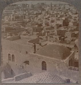 Muslimska kvarteren i Jerusalem, från Engelska skolan, c1900 av Unbekannt