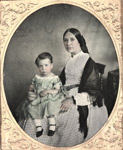 Mor och barn, ca. 1860. av Unbekannt