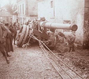Rörligt tungt artilleri, Genicourt, norra Frankrike, c1914-c1918 av Unbekannt