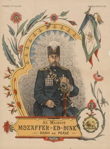 Muzaffar ad-din Shah Qajar 1853-1907, kejsare av Persien, 1896 av Unbekannt
