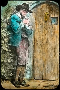 Mr Fearing at the gate, från The Pilgrims Progress, sent 1800- eller tidigt 1900-tal av Unbekannt