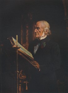 Mr Gladstone läser lektionen i Hawarden Church, ca 1890-talet, 1941 av Unbekannt