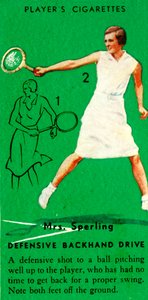 Mrs. Sperling - Defensiv Backhand Drive, c1935. av Unbekannt