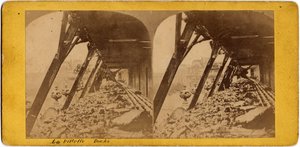 Paris kommun (1871): utsikt över kajerna i Villette. Anonym fotografering. Skriv ut på kartong. Dämpa. 17x6 cm av Unbekannt