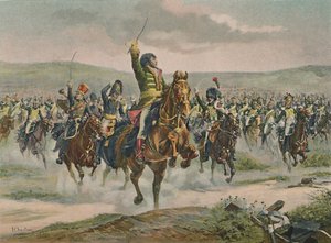 Murat som leder kavalleriet i Jena, 14 oktober 1806, 1896 av Unbekannt