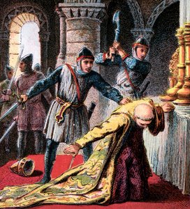Mordet på Thomas A Becket, 1170, c1850 av Unbekannt