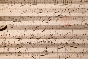Musikpartitur, Wolfgang Amadeus Mozart, Paris, Frankrike av Unbekannt