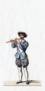 Musiker, kostymdesign för Shakespeares pjäs, Henry VIII, 1800-talet av Unbekannt