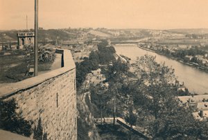 Namur. Tourelle des Guetteurs och Sambre och Meuses sammanflöde, c1900 av Unbekannt