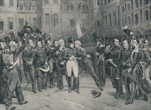 Napoleons farväl till det kejserliga gardet i Fontainebleau, 20 april 1814, 1896 av Unbekannt