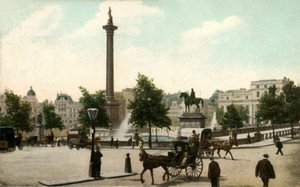 Nelsons Column and Trafalgar Square, London, 1906. av Unbekannt