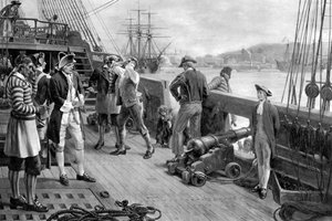 Nelsons första fot i flottan, Chatham, 1771 av Unbekannt