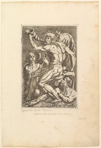 Neptunus Sittande Blåser en Conch Shell, 1500-talet. av Unbekannt