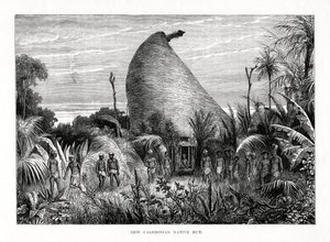 New Caledonian Native Hut, sydvästra Stilla havet, 1877 av Unbekannt