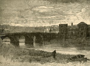 Newport Bridge and Castle, 1898. av Unbekannt