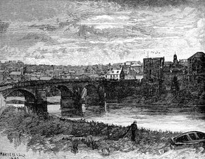 Newport Castle and bridge, Newport, Wales, 1900 av Unbekannt