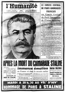 Nyheten om Stalins död den 7 mars 1953 av Unbekannt
