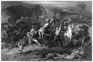 Nattsortie och attack mot bagagevagnar, 1857, c1860 av Unbekannt