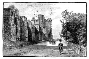 North Terrace och Wykeham Tower, Windsor Castle, c1888 av Unbekannt