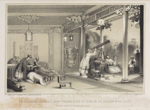 Att observera en förmörkelse i Kina, ca 1836 av Unbekannt