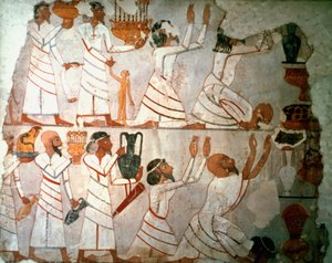 Erbjudanden Scen, väggmålning, egyptisk av Unbekannt