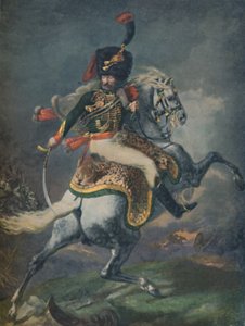 Officer för den monterade chassören som laddar. Imperial Guard, c1812, 1896. av Unbekannt