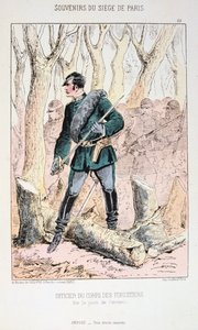Officer för skogsarbetarna, belägringen av Paris, fransk-preussiska kriget, 1870-1871. av Unbekannt