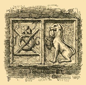 Gamla tecken på hunden och ankan., c1878. av Unbekannt