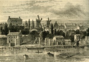 Gamla väderkvarnar vid Lambeth, ca 1750, c1878. av Unbekannt