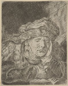 Old Woman Sleeping copy.n.d. av Unbekannt
