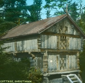Gammal stuga, Christiania, Oslo, Norge, sent 1800-tidigt 1900-tal. av Unbekannt
