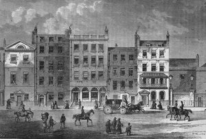 Gamla hus i Pall Mall, Westminster, London, c1830 1878 av Unbekannt
