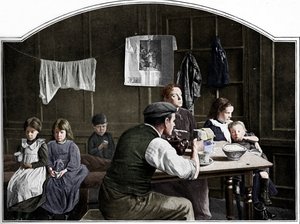 Gammalt rum i Slumland, London, c1900 1901 av Unbekannt