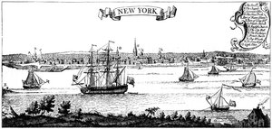Gammal utsikt över New York, 1730 c1880 av Unbekannt