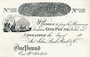 One Pound Note Executed for Northumberland Bank, c1820 av Unbekannt
