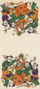 Hundra trettiofem träblockstryck inklusive nyårsbilder nianh..., 1800-1900-talet. av Unbekannt