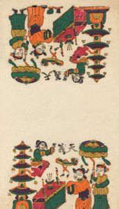 Hundra trettiofem träblockstryck inklusive nyårsbilder nianh..., 1800-1900-talet. av Unbekannt