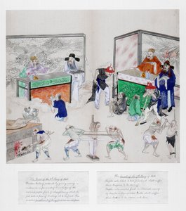 En av en uppsättning målningar av helvetets tio domstolar, Qingdynastin, Kina, c1800-1849 av Unbekannt