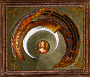 Optiska illusioner Anamorfisk målning av ett skepp, c 1744-1774 av Unbekannt