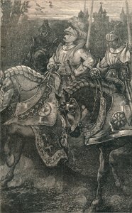 Otterburn - The Advance of Hotspur, 1388, c1910 av Unbekannt