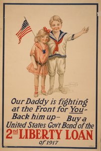 Vår pappa kämpar längst fram för dig. 2:a frihetslånet, 1917. av Unbekannt
