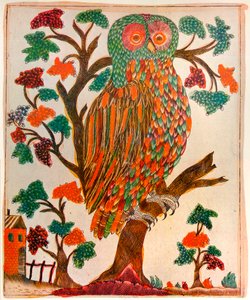 Uggla, Lubok-tryck, 1800 av Unbekannt