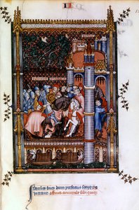 Hedniska präster välkomnar Sisinnius vid portarna till Paris, 1317 av Unbekannt