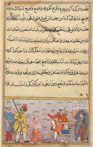 Sida från Tales of a Parrot Tuti-nama: Åttonde natten: Prinsen förs bort, ca. 1560. av Unbekannt