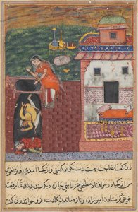 Sida från Tales of a Parrot Tuti-nama: Fjärde natten: De två kockarna..., ca. 1560. av Unbekannt